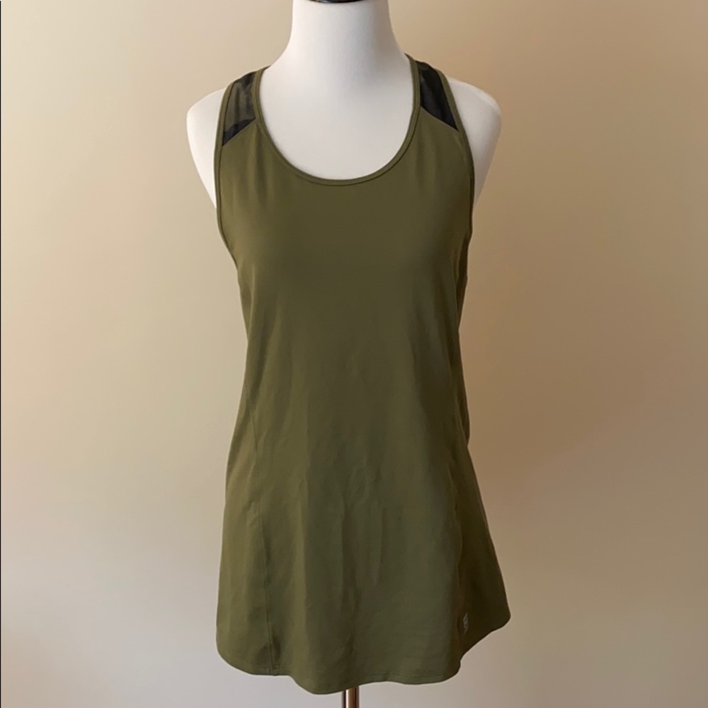 Army green workout tank top